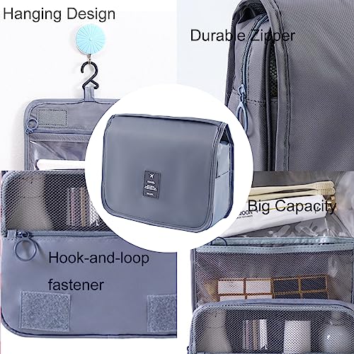 Travel Toiletry Bag for Women, Hanging Toiletry Bag with Multi-Pockets, Toiletry Bag for Traveling Easy Clean, Travel Organizer Bag Gray - color: Gray