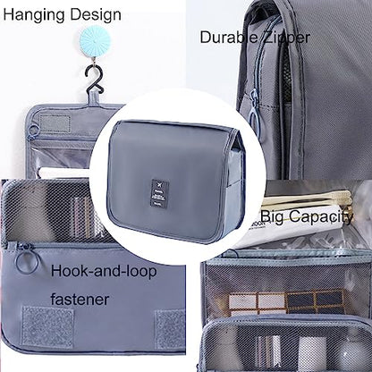 Travel Toiletry Bag for Women, Hanging Toiletry Bag with Multi-Pockets, Toiletry Bag for Traveling Easy Clean, Travel Organizer Bag Gray - color: Gray