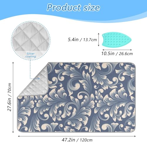 Ironing Mat for Table top Portable Ironing Pad Blanket for Washer Dryer Countertop Travel Damask - color: Ironing Mat-25