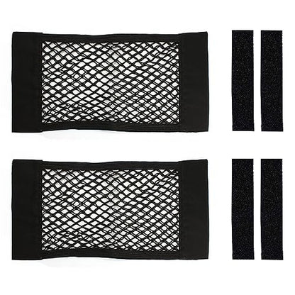2pcs Cargo Net Car Storage Net - Stretchable Mesh Pocket Net Magic Tape Universal Mesh Car Accessories Interior Organizer (L) - size: L-19.68 x 9.8Inch(50 x 25cm)
