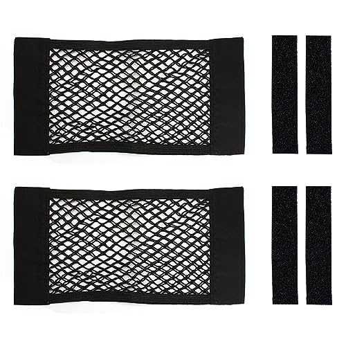 2pcs Cargo Net Car Storage Net - Stretchable Mesh Pocket Net Magic Tape Universal Mesh Car Accessories Interior Organizer (L) - size: L-19.68 x 9.8Inch(50 x 25cm)