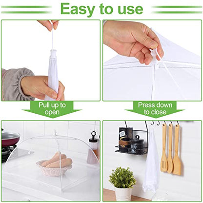 4 Pack Mesh Food Covers 17 inch, Large and Tall Food Covers, Pop-Up Mesh Food Covers Tent Umbrella for BBQs, Outdoors, Screen Tents, Parties Picnics, Fruit Cover - size: 4 Pack, 17 Inch