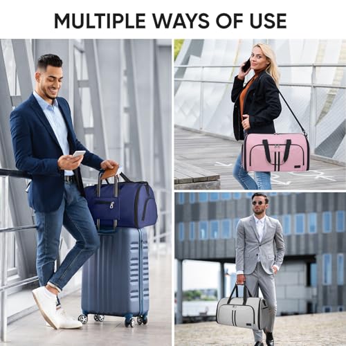 BALEINE Travel Garment Bag, Travel Suit Bag for Men, Water Resistant Carry on Garment Bag for Hanging Clothes, Garment Duffel Bag for Travel Business (Brown-Convertible) - color: Brown-Convertible