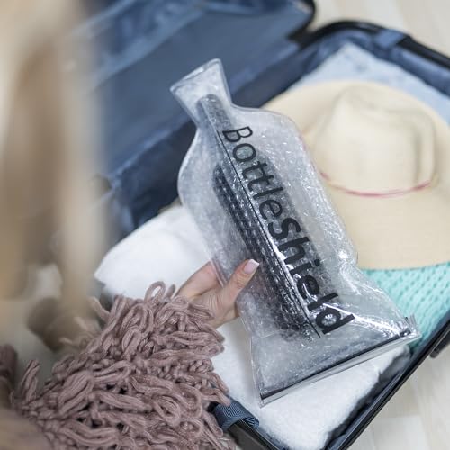 Liquid Spectrum Bottle Shield Reusable Wine Protector Travel Bag (6-Pack) - Unbreakable Bottle Sleeve, Leak Proof & Double Layer Bubble Protection | Wine Travel Bags for Suitcase Luggage, Clear