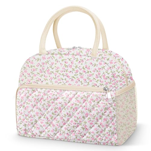 Coobiiya Lunch Box Lunch Bag for Women Men,Reusable Cute Lunch Pail bag,Leakproof,Insulated LunchBox Tote Compact 10L, Cooler Lunch Container for Work Travel Office Floral - color: Floral, size: A-regular