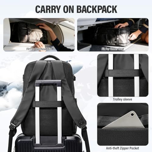 Vacuum Backpack Travel with Pump,Water Resistant Airbag Travel Backpack,Personal Item Carry on Backpacks Flight Approved 18x14x8 inches,Laptop Backpacks,Black - color: A2-black-with Pump