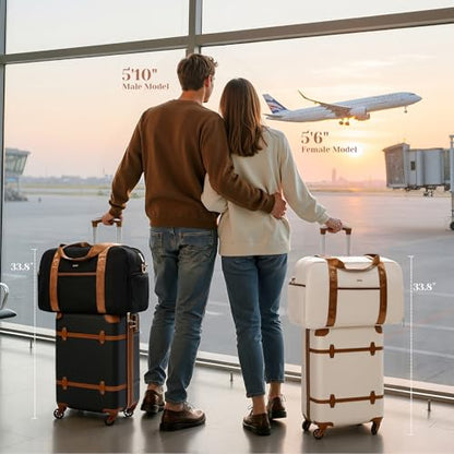 Coolife Luggage Set 3 Piece Suitcase Set Carry On Luggage PC Hardside Luggage TSA Lock Spinner Wheels Telescopic Handle - color: White, size: 3 piece set (DB/TB/20)