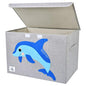 Foldable Large Kids Toy Chest with Flip-Top Lid, Collapsible Fabric Animal Toy Storage Organizer/Bin/Box/Basket/Trunk for Toddler, Children and Baby Nursery (Dolphine) - color: Dolphine