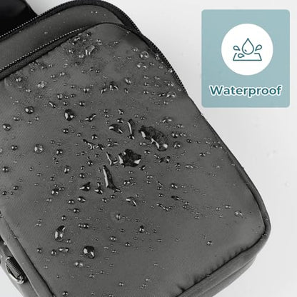 BROADREAM Sling Bag, Crossbody Bag with Anti-Theft Lock Zipper, RFID Blocking & Water Resistant for Travel Work Sport - color: Gray
