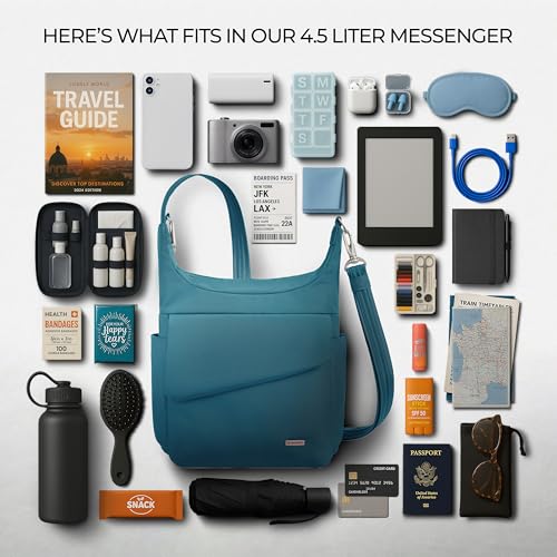 Travelon Anti-Theft Classic Messenger Bag - color: Teal