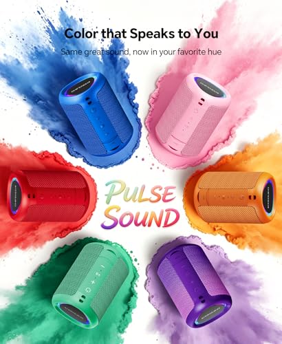 Portable Bluetooth Speaker Beach Essentials: Powerful Crystal Clear Sound/Dynamic Light/IPX5 Waterproof/All Day Playtime/Wireless BT 5.3/TWS Paring, Dad Gifts, Outdoor|Travel|Camping|Pool Accessories - color: Blue