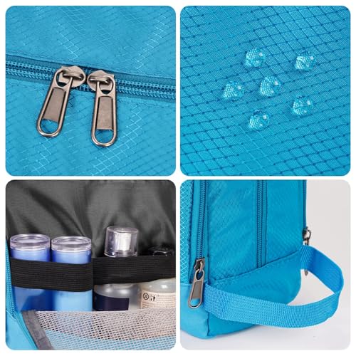Toiletry Bag for Men Hanging Dopp Kit Water Resistant Shaving Bag Small Toiletry Bag for Traveling (Pure Blue) - color: Pure Blue