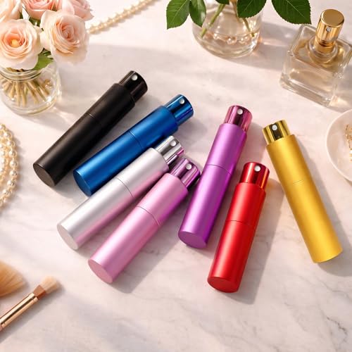 Travel Perfume Bottle Refillable 10ml 3-Pack Twist Up Cologne Atomizer - color: Pink,purple,red