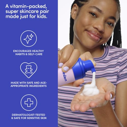 Evereden Kids Travel Essentials Set: Clean & Vegan 5-Piece Skin Care Travel Set for Kids | Body Wash, Lotion, Face Wash, Cream, 2-in-1 Shampoo & Conditioner | TSA-approved | Travel Size Toiletries