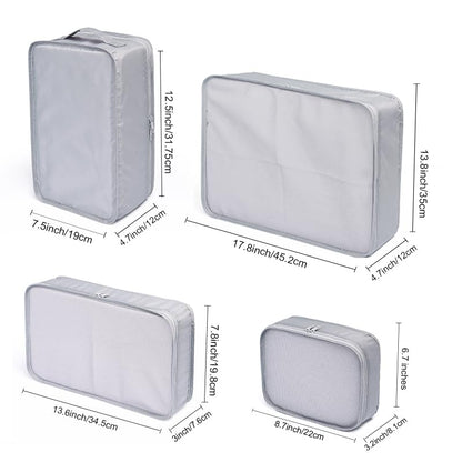 JJ POWER Travel Packing Cubes, Luggage Organizers with Shoe Bag - color: Grey