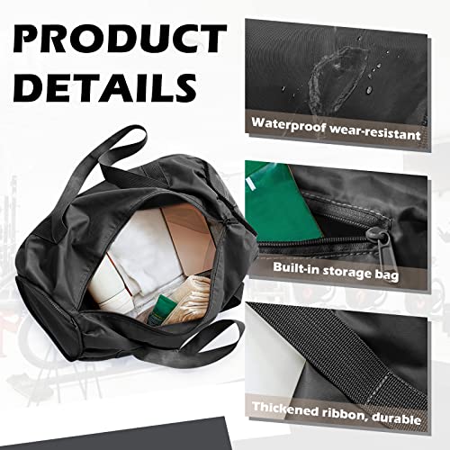 Foldable Sports Gym Duffel with Wet Dry Pocket, Ultralight Travel Carry on Bag, Overnight Weekender for Travel, Beach (Black) - color: Black