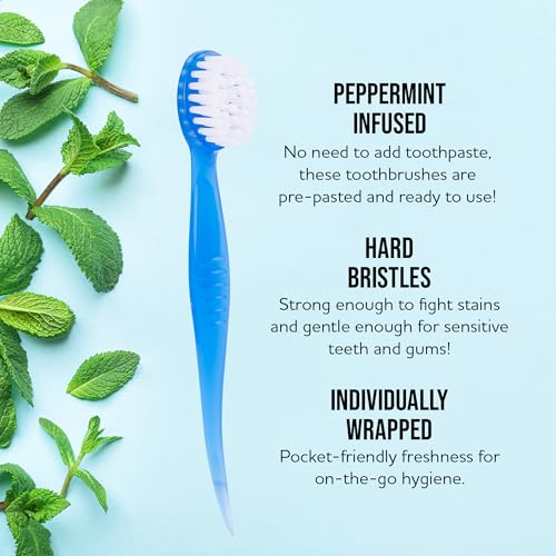 Bulk 36-Pack Mini Toothbrush Set - Prepasted, Hard Bristles with Individually Wrapped Disposable Toothbrush - style: 36 Pack Prepasted Mini Toothbrush - Hard