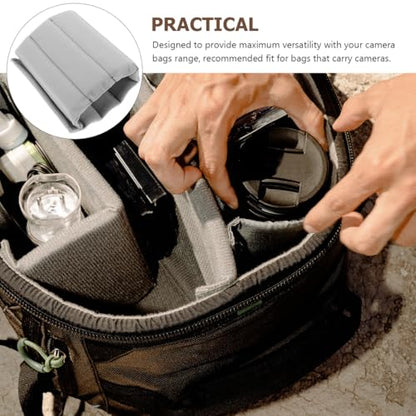 VOSAREA Camera Bag Dividers 2Pcs Shockproof Padded Insert for Camera Backpack Organizer Adjustable Bag Divider for Lens and Gear Protection 10.62 X 4.72 X 0.31 Inches - color: Grey