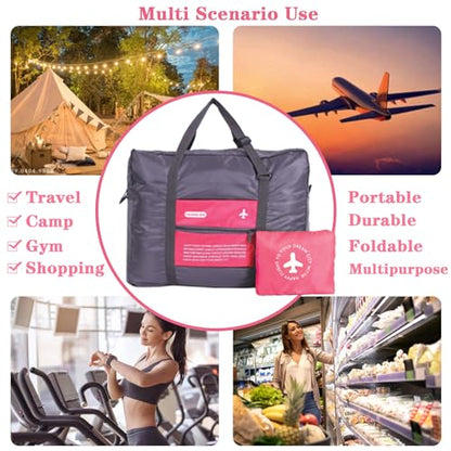 Travel Bag Spirit Airlines Personal Item Bag 18x14x8 Foldable Travel Duffel Bag Tote Carry on Luggage Duffle Overnight for Women and Men(Pink) - color: Pink