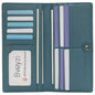 Bveyzi Ultra Slim Thin Leather RFID Blocking Credit Card Holder Bifold Clutch Wallets for Women - color: Lake Blue
