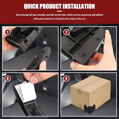 4Pcs Car Trunk Organizer Blocks for Back of SUV Multipurpose Car Storage Organizer Blocks Trunk Divider, Universal Car Accessories Grocery Trunk Divider Cargo Containment System for SUV Van
