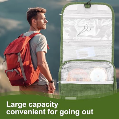 Ostomy Travel Bag - Hanging Ostomy Supplies Bag for Colostomy, Ileostomy, Foley Catheter, Medical Supplies Organizer (Light Green)