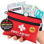 Protect Life Doctor Developed Mini First Aid Kit, 100 Piece Waterproof Emergency Kit for Car, Boat, Camping & Travel, Includes Emergency Blanket, Tourniquet & First Aid Guide - size: 100 Pieces Kit