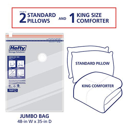 Shrink-Pak Space Bags Vacuum Storage Bags for Bedding Jumbo Compression 3 Pack Clear for Comforters Blankets (3 Jumbo/Bedding Solo) - style: 3 Jumbo / Bedding