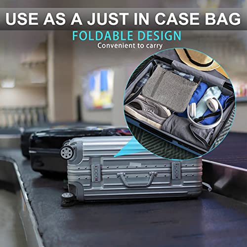 Vomgomfom 65L/85L/115L Foldable Travel Duffle Bag, Lightweight Checked Luggage with Shoe Compartment, Water-Resistant Weekender Overnight Bag for Men & Women - color: A Gray, size: 115L