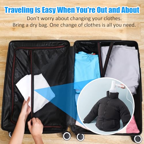 Clothes Quick Drying Bag Hair Laundry Bag Traveling Dryer Shirt Pants Drying Bag Home Storage Accessory（29x18inches） - color: White long sleeves