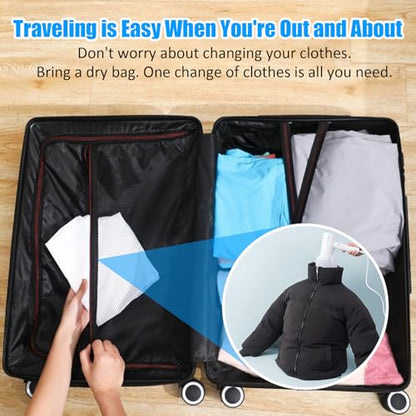 Clothes Quick Drying Bag Hair Laundry Bag Traveling Dryer Shirt Pants Drying Bag Home Storage Accessory（29x18inches） - color: White long sleeves
