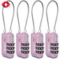 TSA Accepted Luggage Travel Lock, Set-Your-Own Combination Lock for School Gym Locker, Luggage Suitcase Baggage Locks, Filing Cabinets, Toolbox, Case (Purple, 4 Pack) - color: Purple, size: 4 Pack