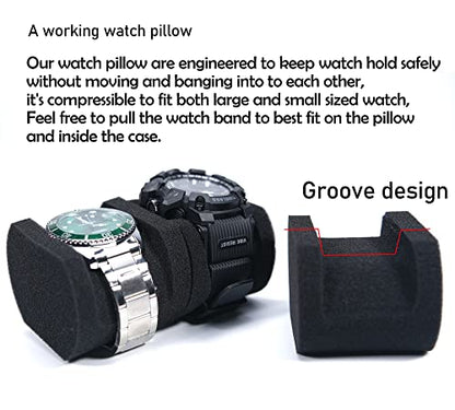 Single watch case for travel, hard Watch Organizer box for Men and Women with microfiber lining, fit large and small watches - size: 1 slot