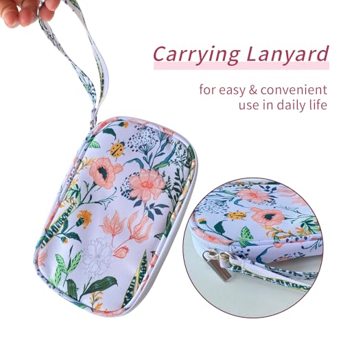 Electronics Organizer Travel Case, Cable Organizer Travel Essentials Tech Pouch,Suitable for Charger, Cable, Phone，Flash Drive,White Flower - color: White Flower