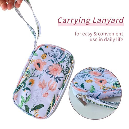 Electronics Organizer Travel Case, Cable Organizer Travel Essentials Tech Pouch,Suitable for Charger, Cable, Phone，Flash Drive,White Flower - color: White Flower