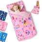 Primlect Toddler Nap Mat with Removable Pillow and Fleece Blanket, Extra Large 55''x35'' Sleeping Bag, Washable, Light, Easy to Roll up, Perfect for Daycare, Preschool, Kindergarten, Travel - color: Mermaid