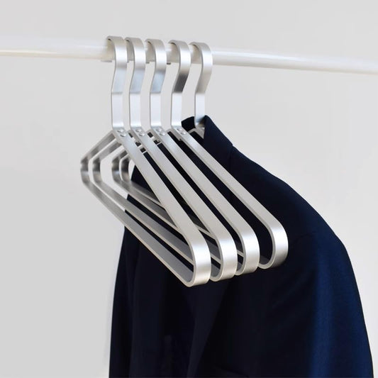 Premium Matte Silvery Aluminum Coat Hangers 90 Piece Set, 16.5” Extra Smooth & Durable Metal Shirt Dress Hanger,Aluminum Alloy Hanger,Clothing Support,Clothing Hang - style: Silver Thick Hanger（90）