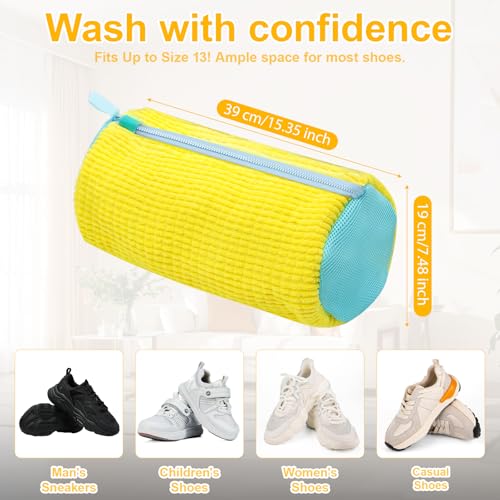 Shoe Washing Machine Bag – Reusable Laundry Shoe Bag for Sneakers, Running Shoes & White Shoes, Helps Protect Against Deformation, Scratches & Washer Damage (White) - color: White