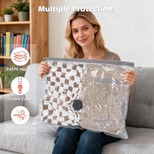 Travel Vacuum Bags with Wireless Charging Air Pump, 15 Pack Vacuum Seal Bags with 3 Sizes for Clothing Travel, Space Saver for Luggage, Business Trip, Home Storage - size: 15 Combo Pack