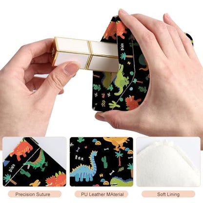 2Pcs PU Leather Small Squeeze Coin Purse Pouch Mini coin Bag Unique And Cute Wallet Cosmetic Bags Change Bag For Women Girls Men Small Dinosaur - color: Small Dinosaur
