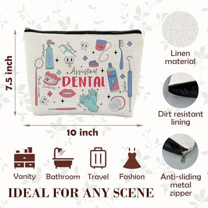 Dentist Gifts Makeup Bag for Purse, Dental Hygienist Assistant Gifts Cosmetic Bag Travel Toiletry Bag for Women, Best Dentist Gift Zipper Makeup Pouch - color: Dentist