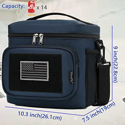 FlowFly Lunch Bag, Insulated Cooler, Thermal Lunch Box Tote with MOLLE/PALS Webbing, Adjustable Padded Shoulder Strap, for Tactical Men Women Adults and Boys Girls Kids (Cyan, Medium) - color: Cyan, size: Medium