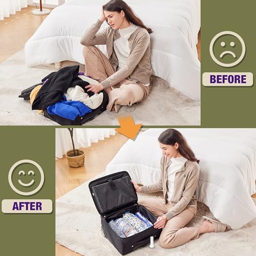 Travel Vacuum Bags with Electric Pump, Vacuum Travel Bags for Luggage and Suitcase, Clothes Clothing (6S 6XS) - size: 6S+6XS