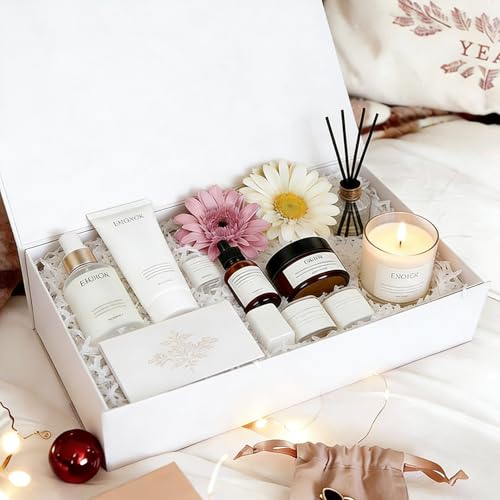 Aimyoo White Gift Box, 13.8x9x4.3 in Presents Box with Lids Magnetic Closure Rectangle Collapsible for Groomsman Proposal Box, Wedding, Birthday Gift Packging 1 Pack - color: White, size: 1 count (Pack of 1)