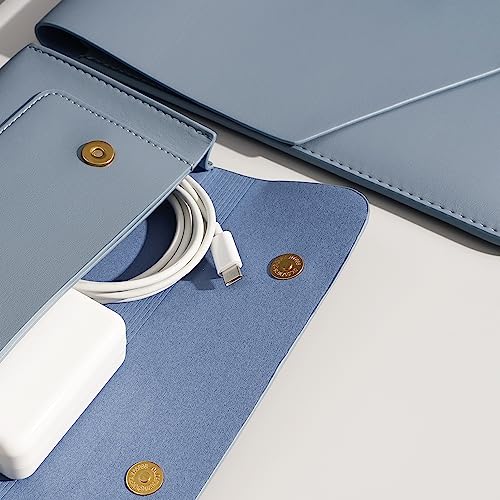 PU Leather Laptop Sleeve Compatible with New 14 inch MacBook Pro A2992 A2918 A2779 A2442,Old MacBook Pro Air 13, Surface Laptop 5th Gen 13.5, Thinkpad X1 Carbon 14 Set of 4PCS Color Blue - color: Blue, size: 14Inch Laptop