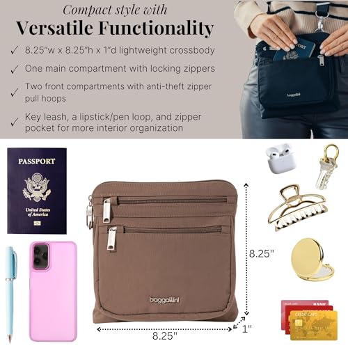 Baggallini Securtex Anti-Theft Crossbody - color: Portobello