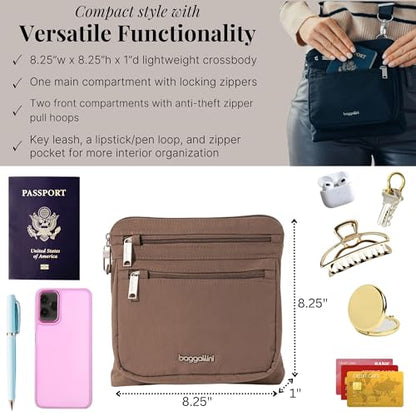 Baggallini Securtex Anti-Theft Crossbody - color: Portobello