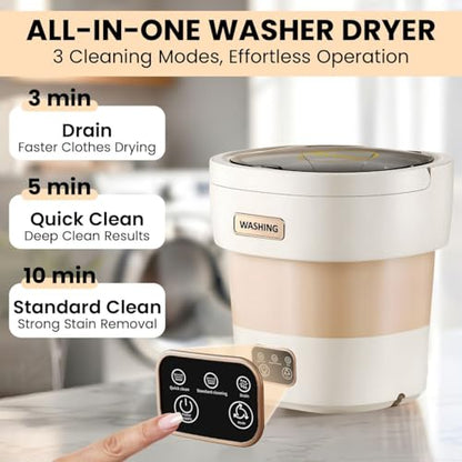 portable washing machine15L with Spin Basket – Small Washer portable for Underwear, Delicate Clothes, and Light Laundry – Ideal for Apartments, Dorms, Hotels, and Camping.