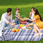 Waterproof Picnic Outdoor Blanket, 79" x 59" Sandproof Foldable Large Picnic Blanket for Beach, Camping, Park, Travel, Concert, Great Gift for Families and Couples (Blue Checkered) - color: Blue and White Checkered