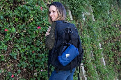 BlueHills Ultra Compact Travel Blanket Pillow in Portable Bag Case with Hand Luggage Belt & Backpack Clip Premium Cozy Soft Compact Pack Large Blanket for Airplane Flight Layover - Navy Blue C001 - color: C001-navy